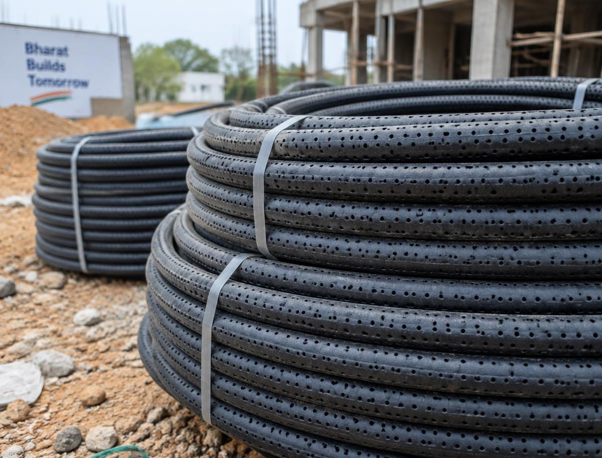 A fresh coil of porous reticulation pipe