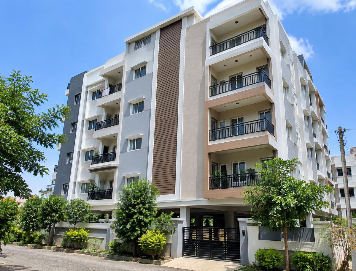 A completed residential building, protected from the ground up