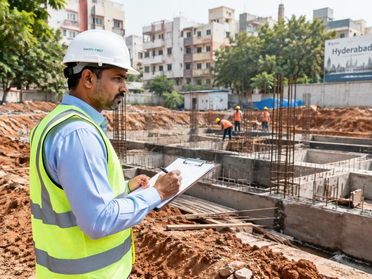Site inspection during foundation work